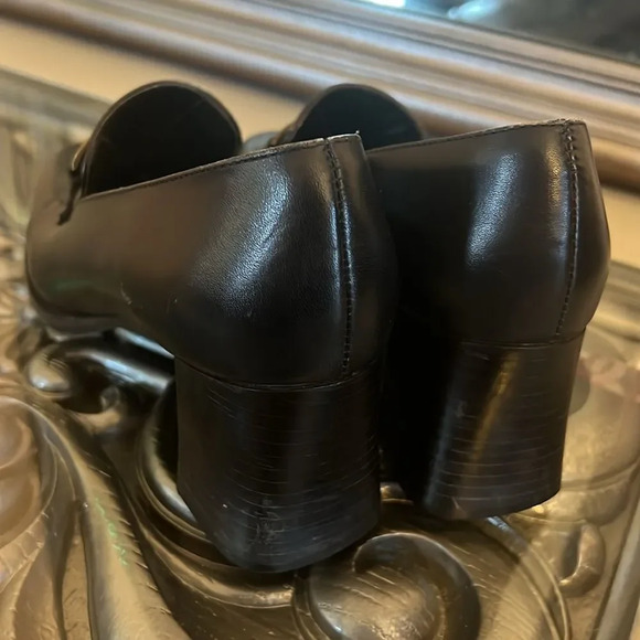 Vintage Calico 6M Leather Shoes 90's Block Heels Buckle Loafer - Picture 5 of 8